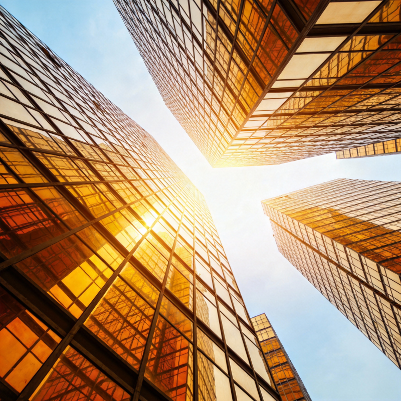 高楼林立 光影交错图片