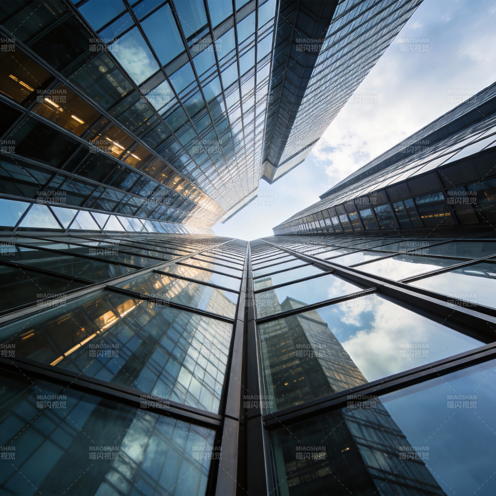 摩天楼群仰望图片