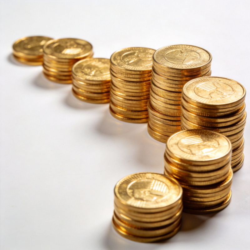 金币堆叠成行图片