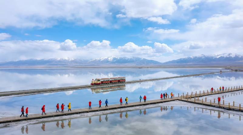 茶卡盐湖镜像之旅图片