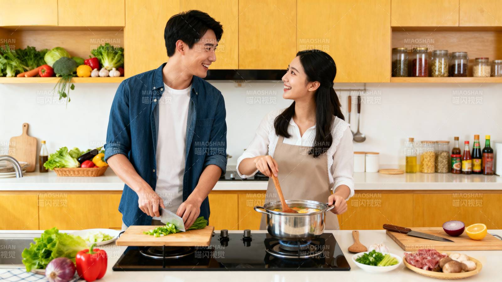 厨房里的甜蜜时光图片