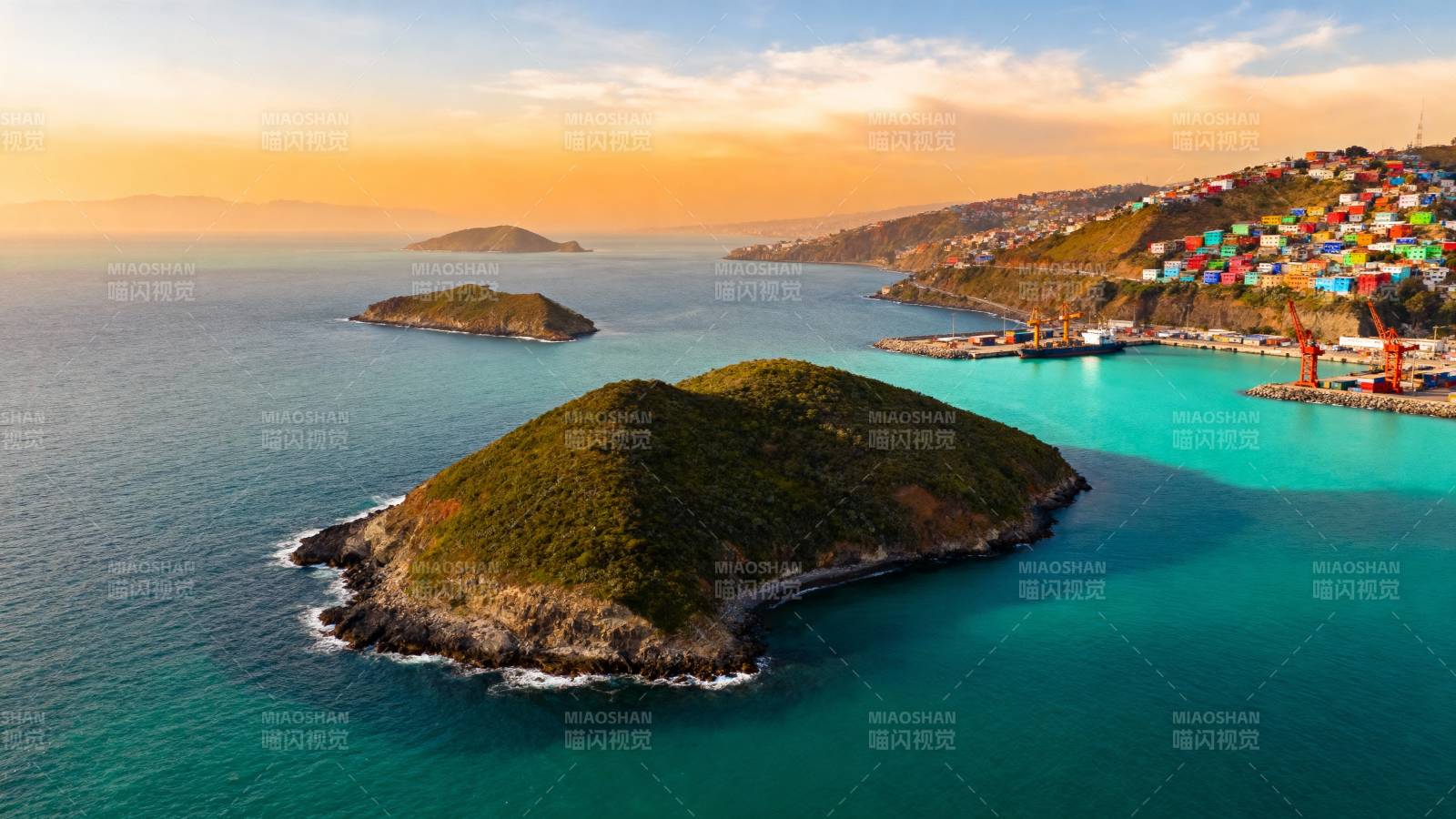 海岛日落美景图片