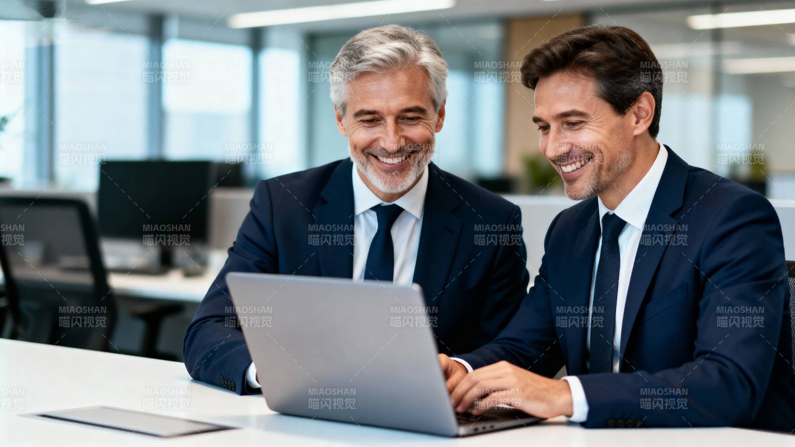 商务伙伴共赏屏幕图片