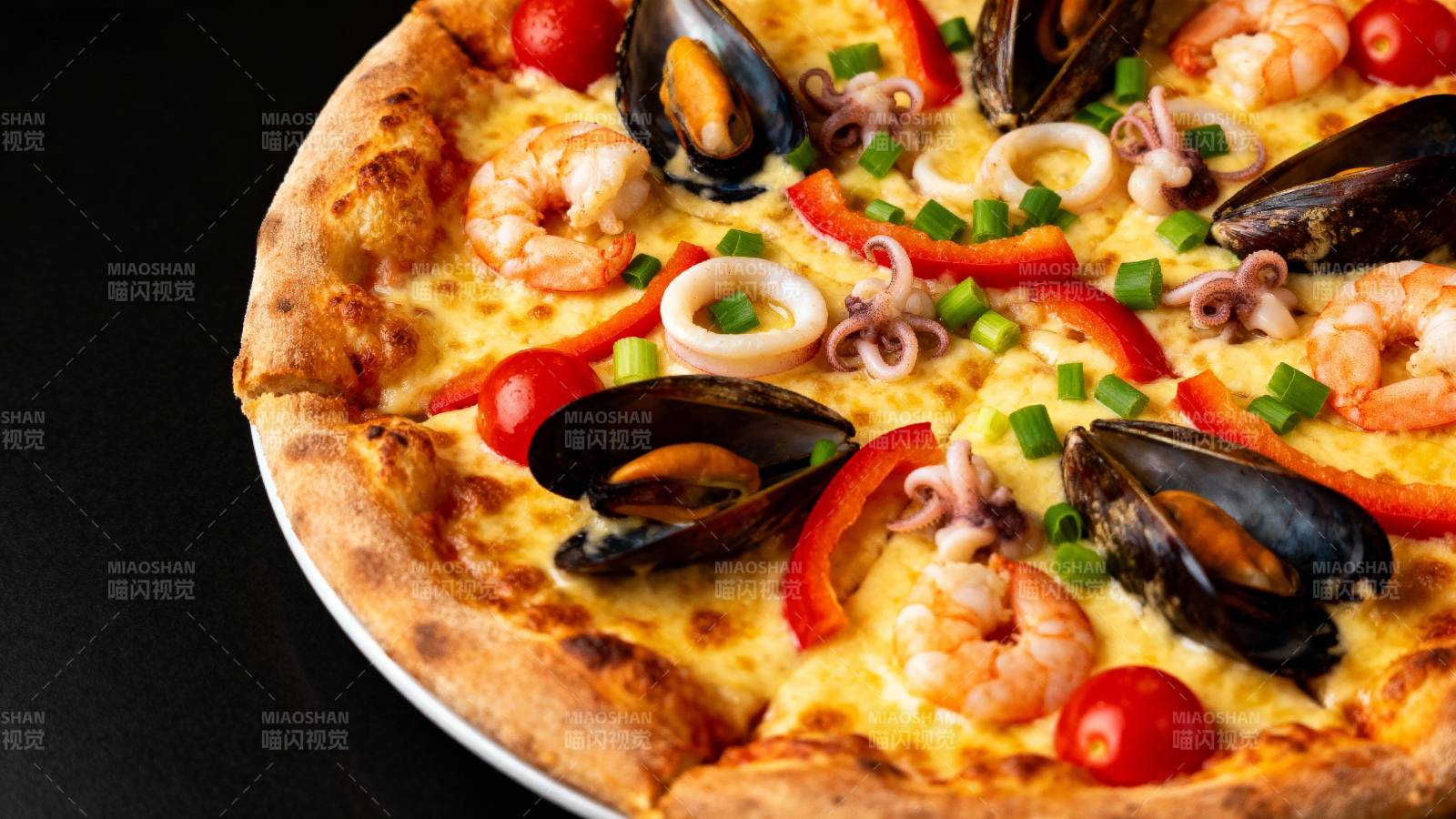 海鲜披萨美味诱人图片