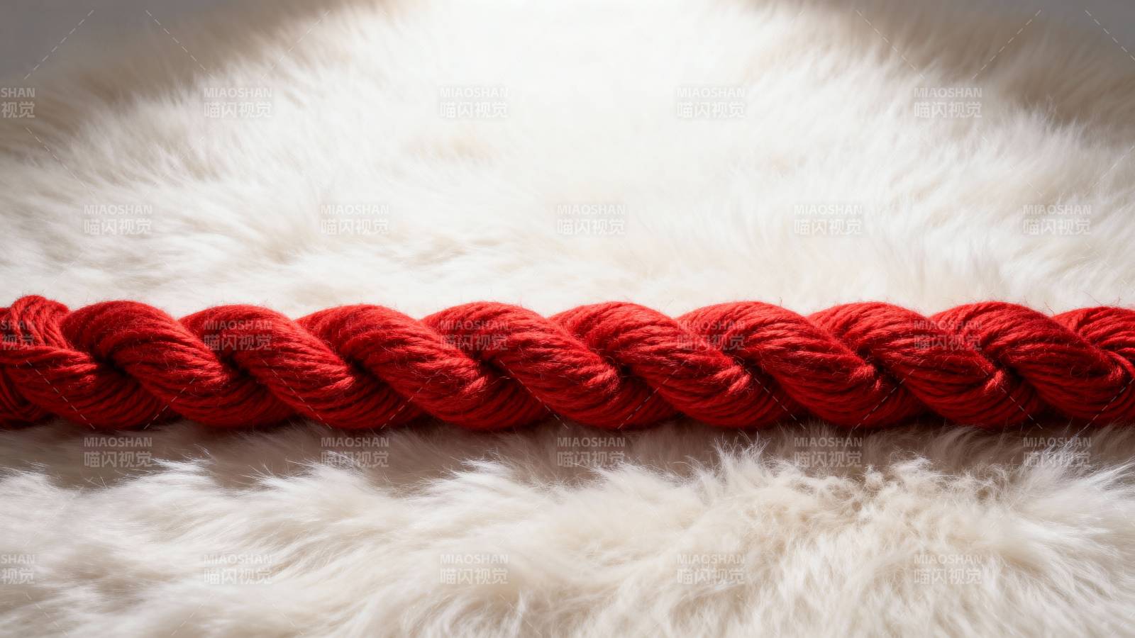 红绳缠绕绒毛上图片