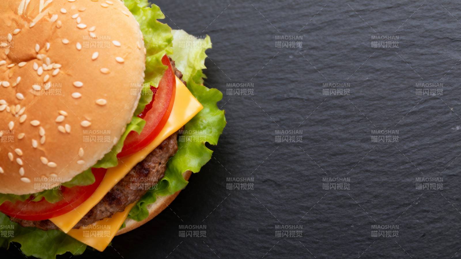 美味汉堡特写图片