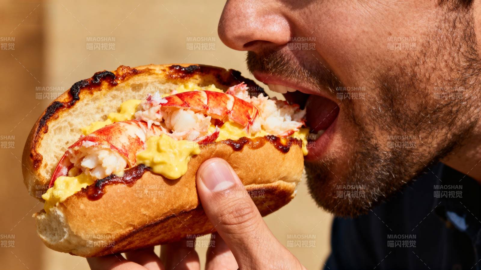 美味龙虾汉堡图片