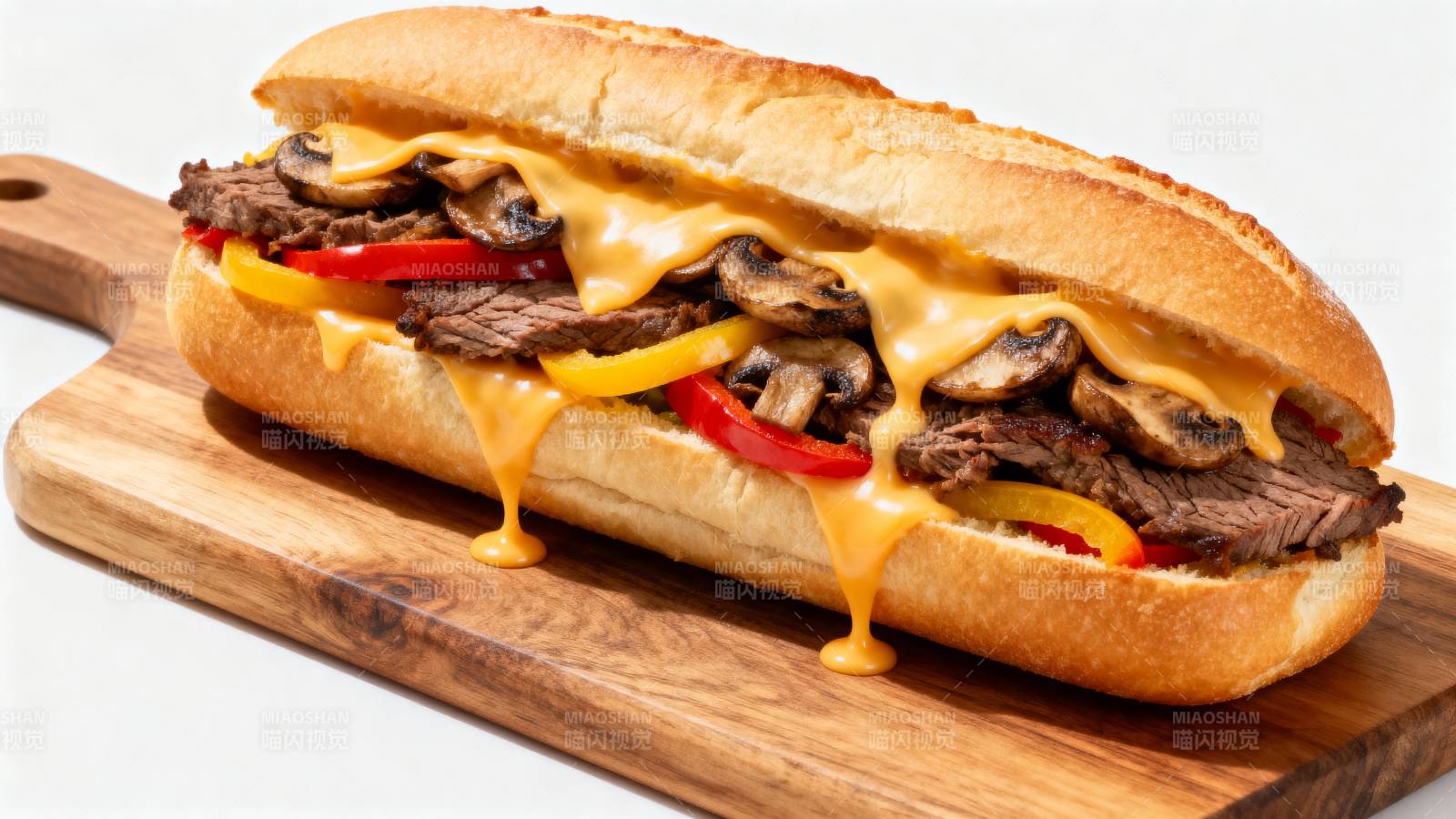 美味牛肉芝士三明治图片