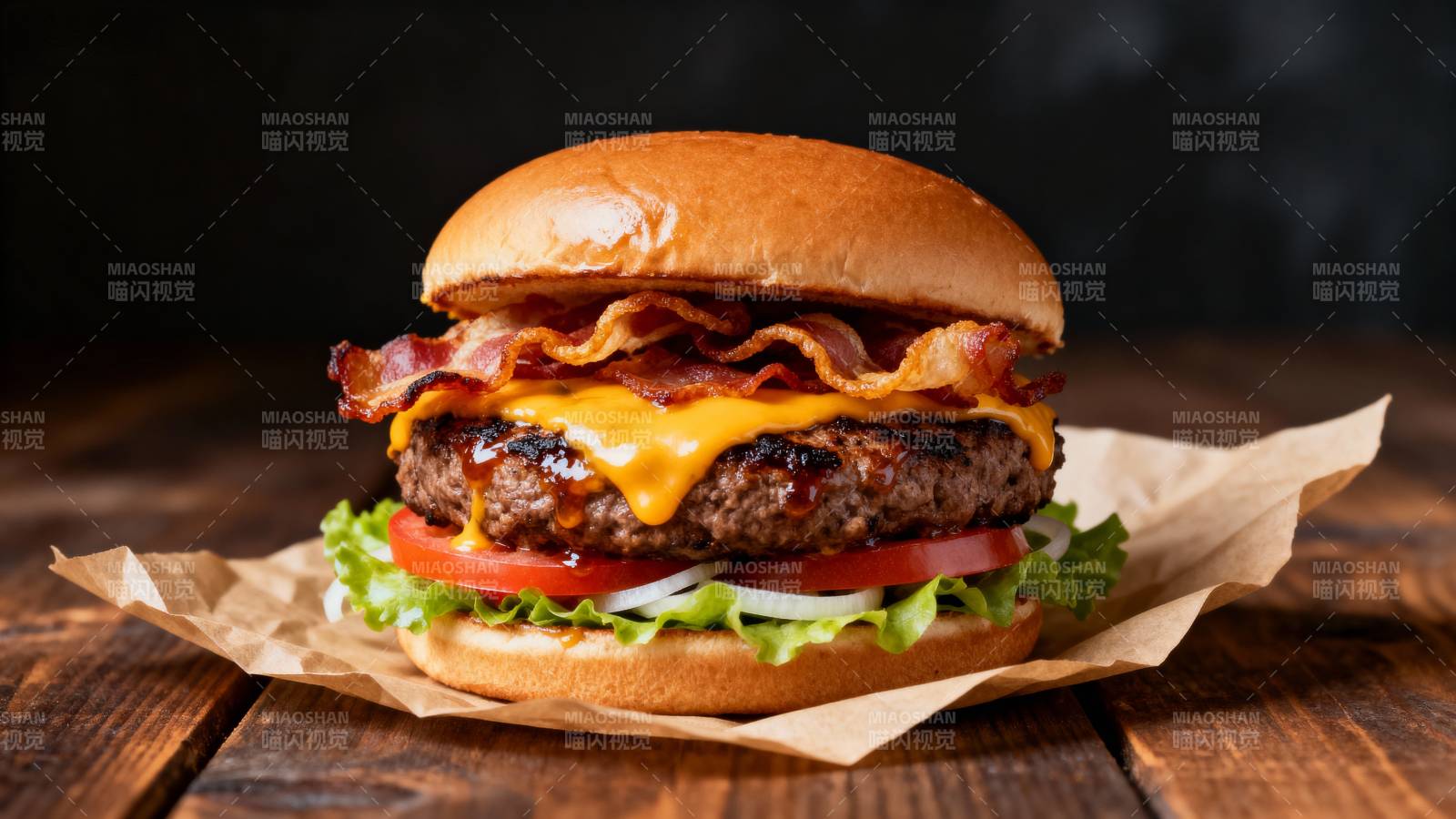 美味汉堡特写图片