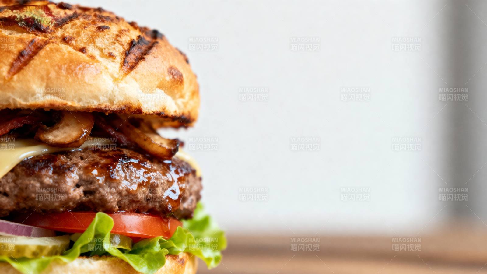 美味汉堡特写图片