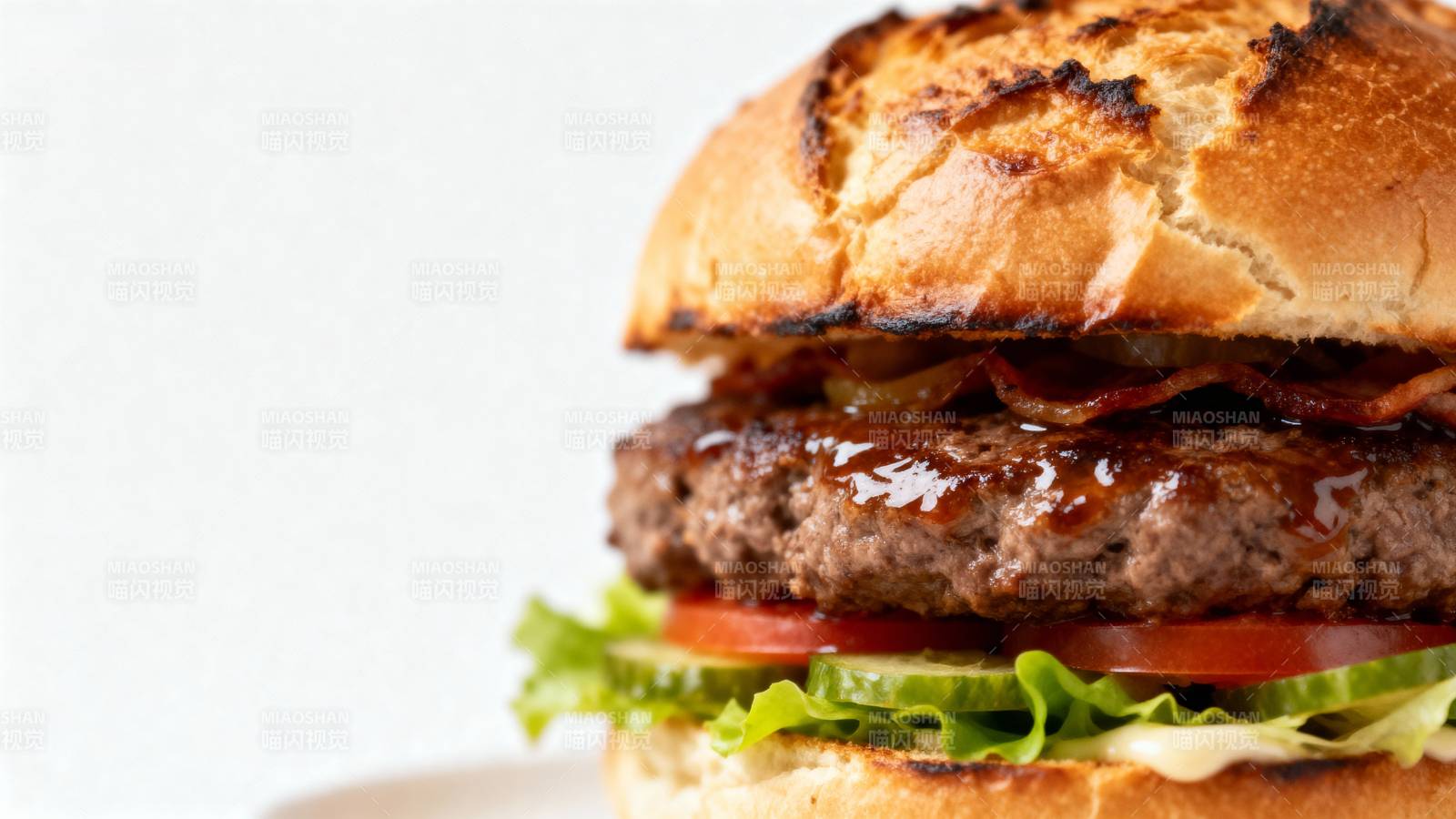 美味汉堡特写图片