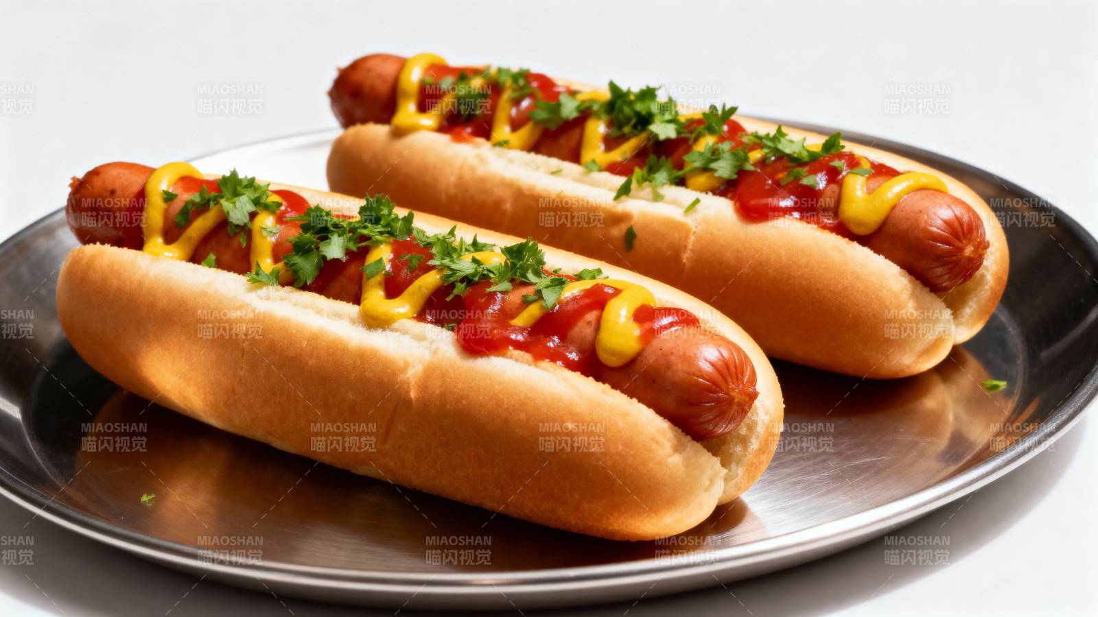 美味热狗配芥末酱图片