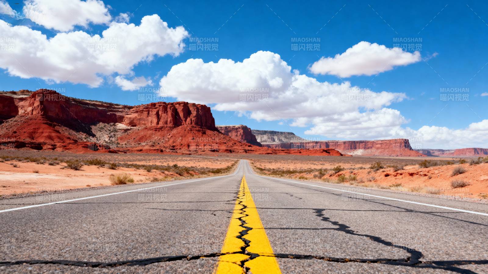 荒漠公路尽头图片