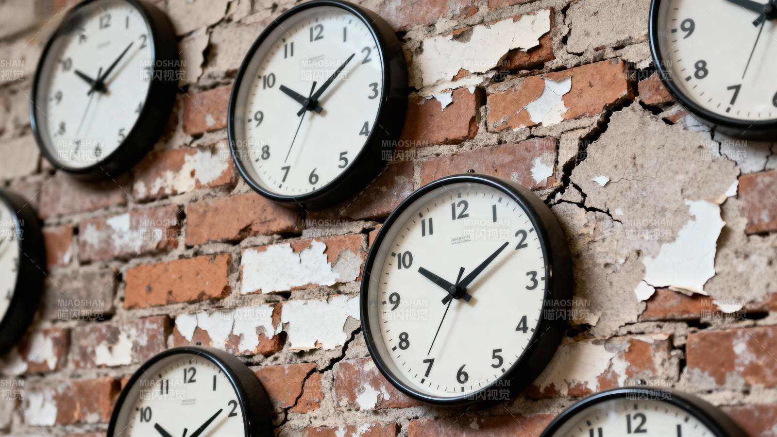 多钟挂墙 时光交错图片