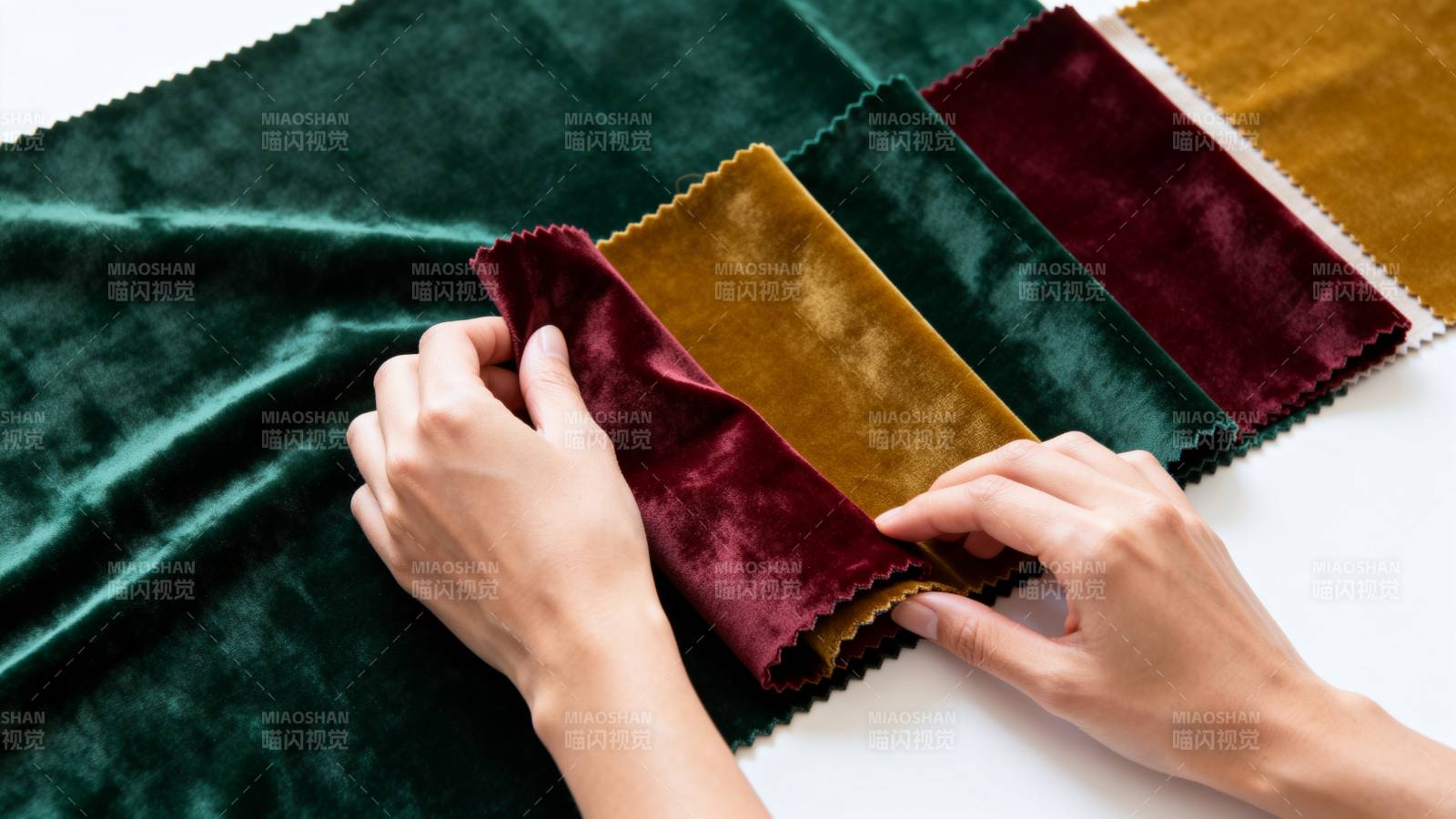 丝绒布料挑选图片