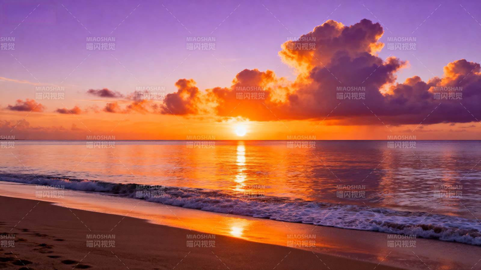 夕阳海景美如画图片