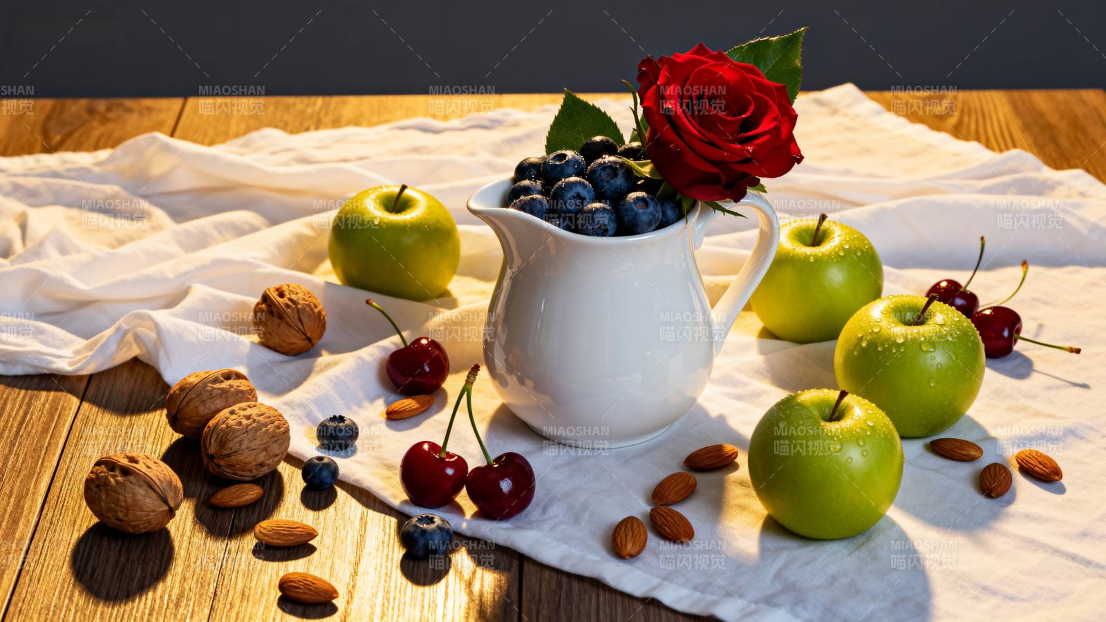 静物果香花影图片