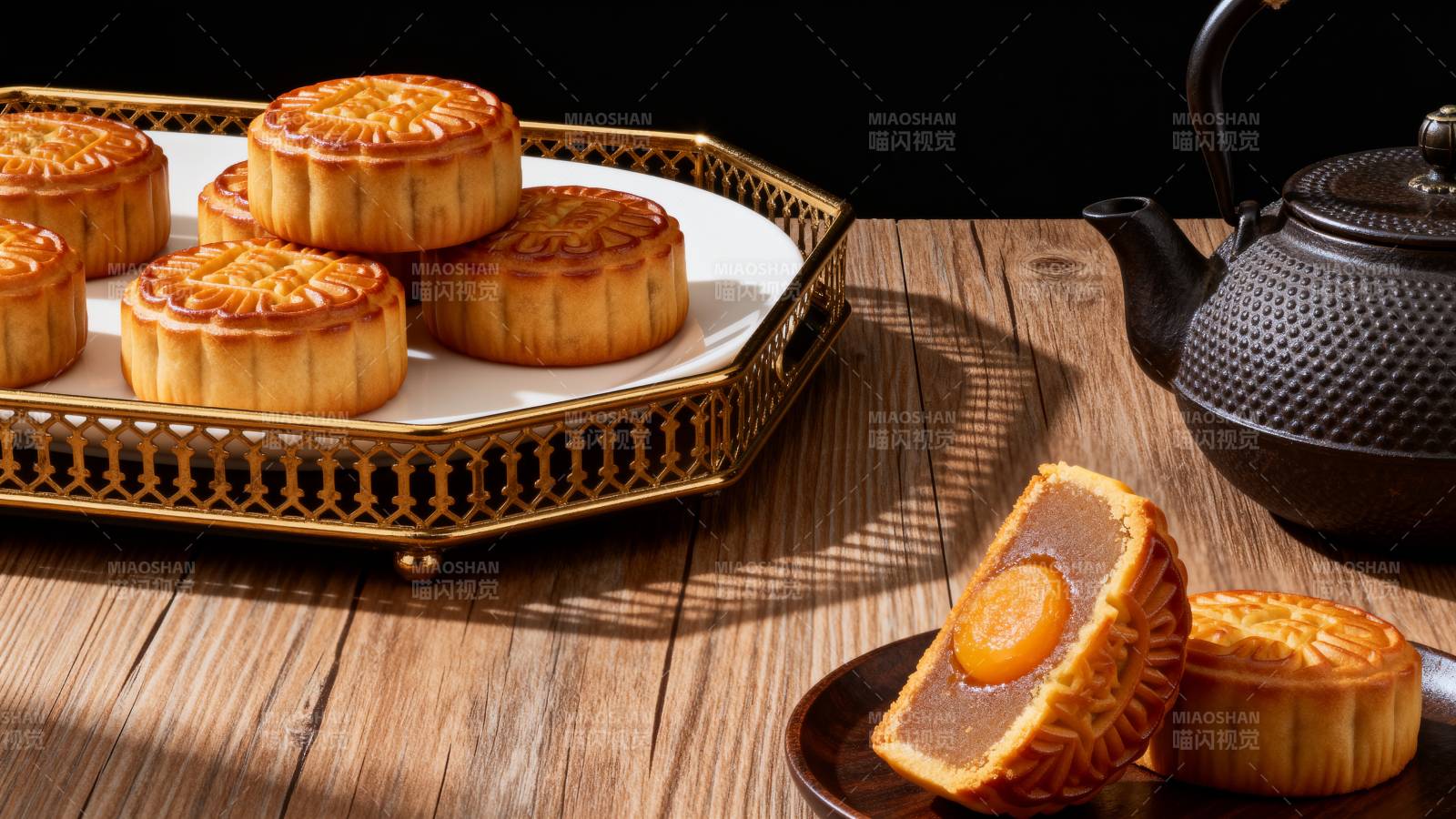 中秋月饼 茶香相伴图片