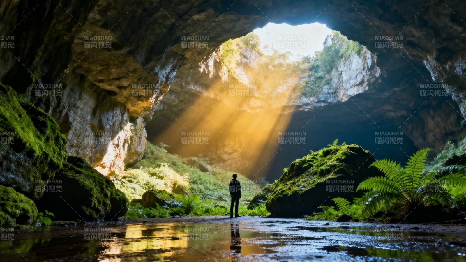 洞穴光影奇景图片