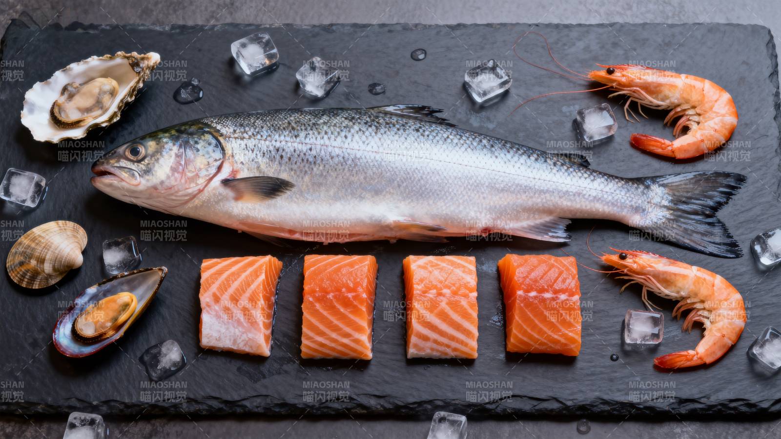 新鲜海鲜拼盘图片