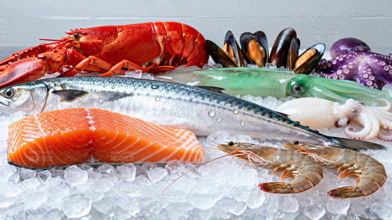 新鲜海鲜拼盘图片