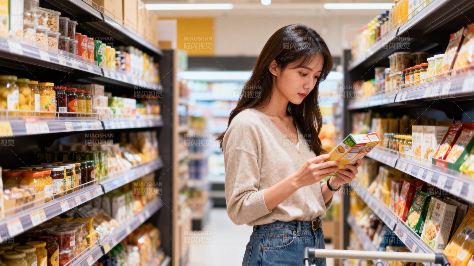 超市购物女子图片