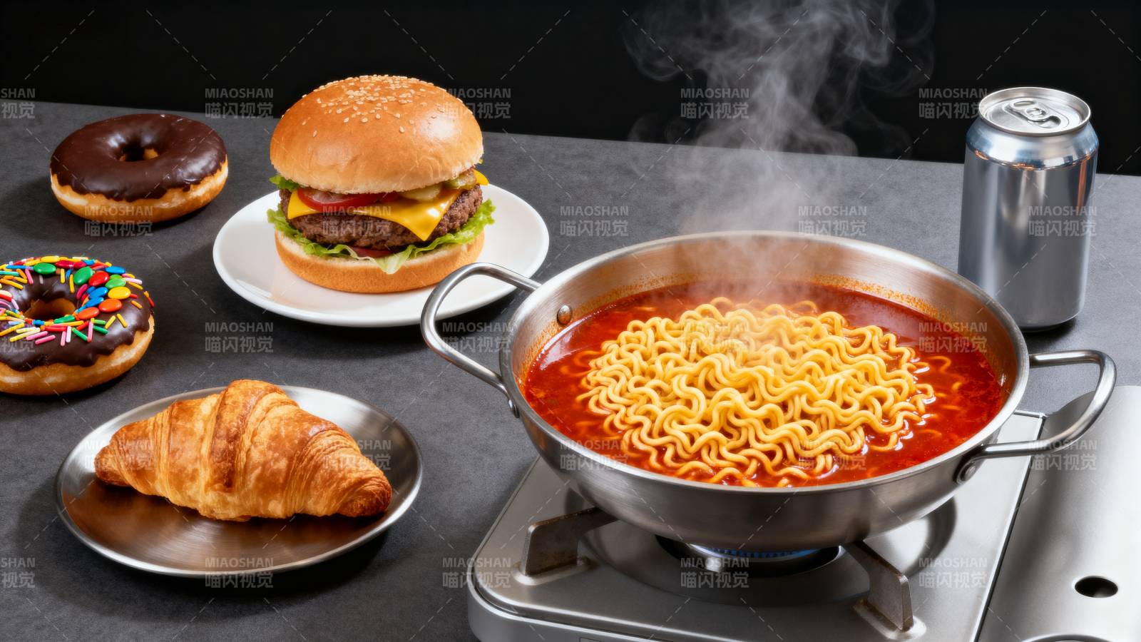 热气腾腾的泡面宴图片