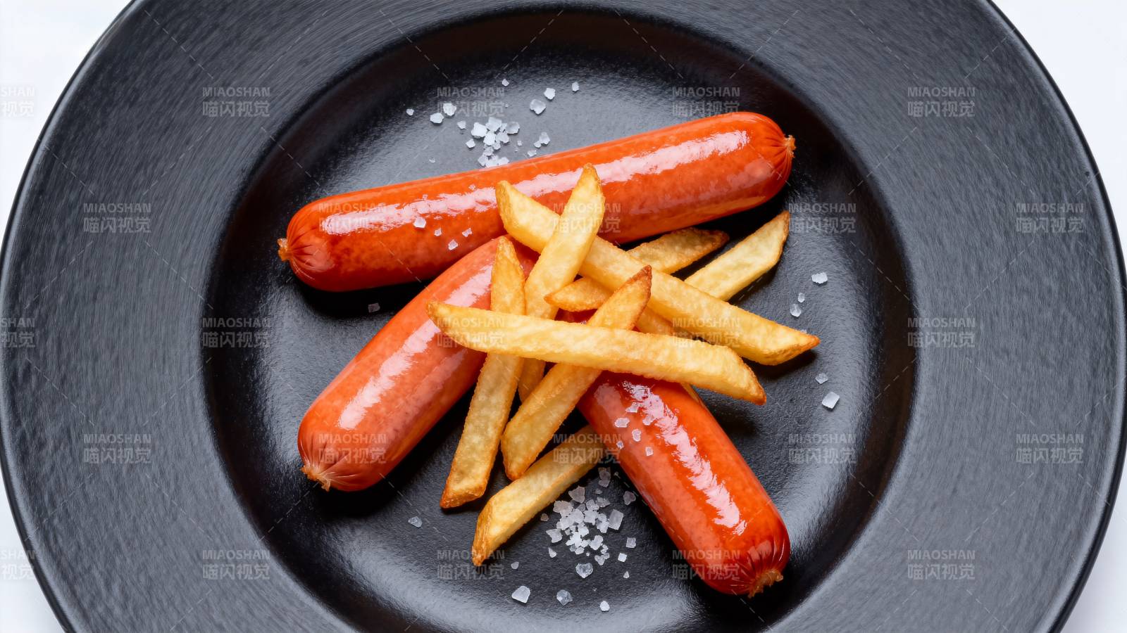 香肠配薯条图片