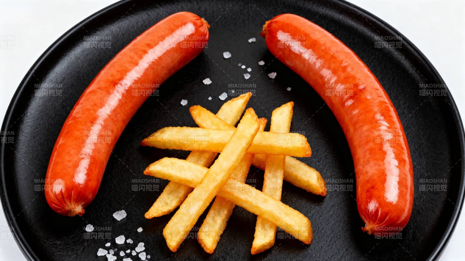 香肠配薯条图片
