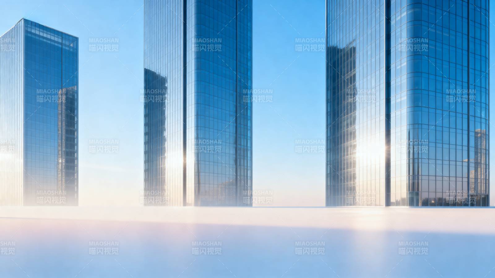 现代都市高楼剪影图片