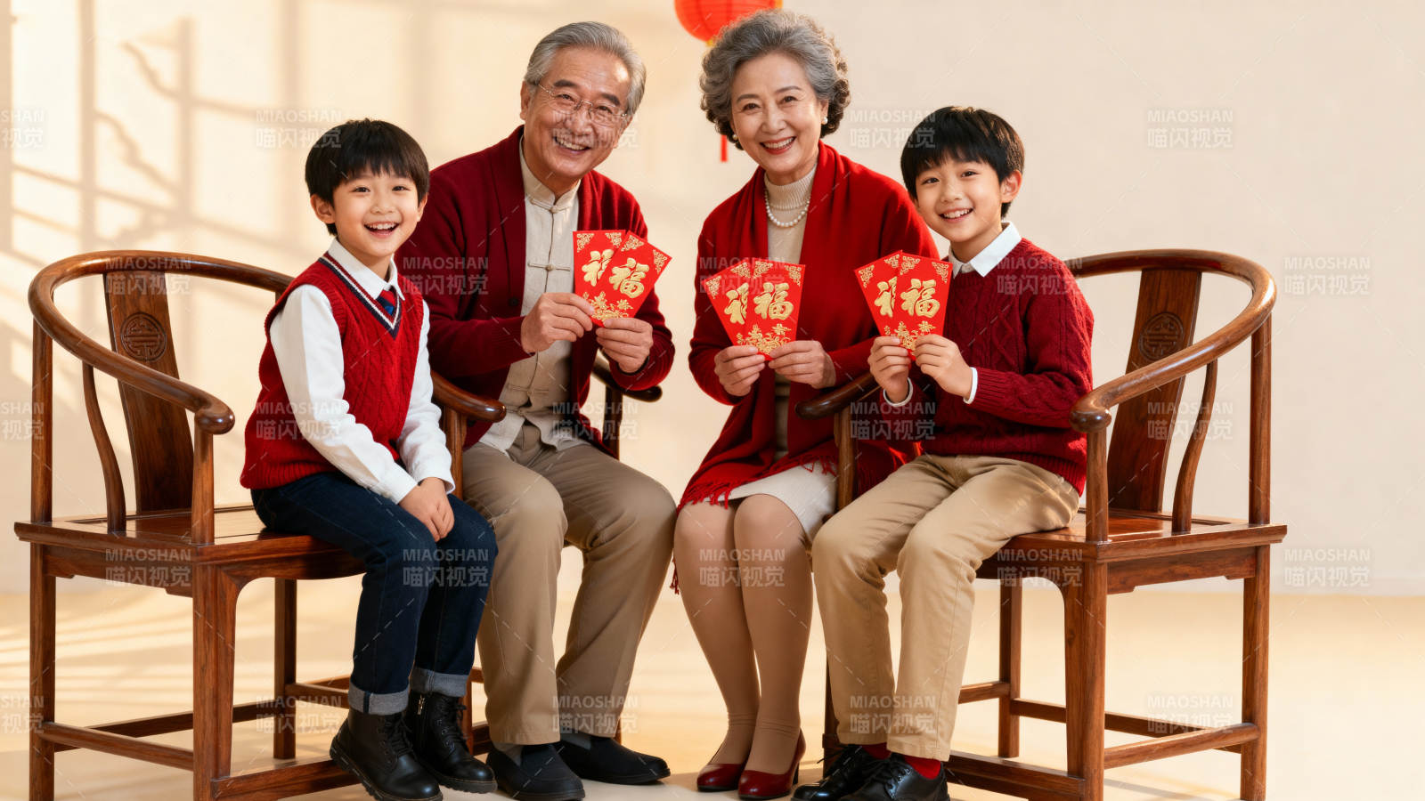 三代同堂迎新春图片