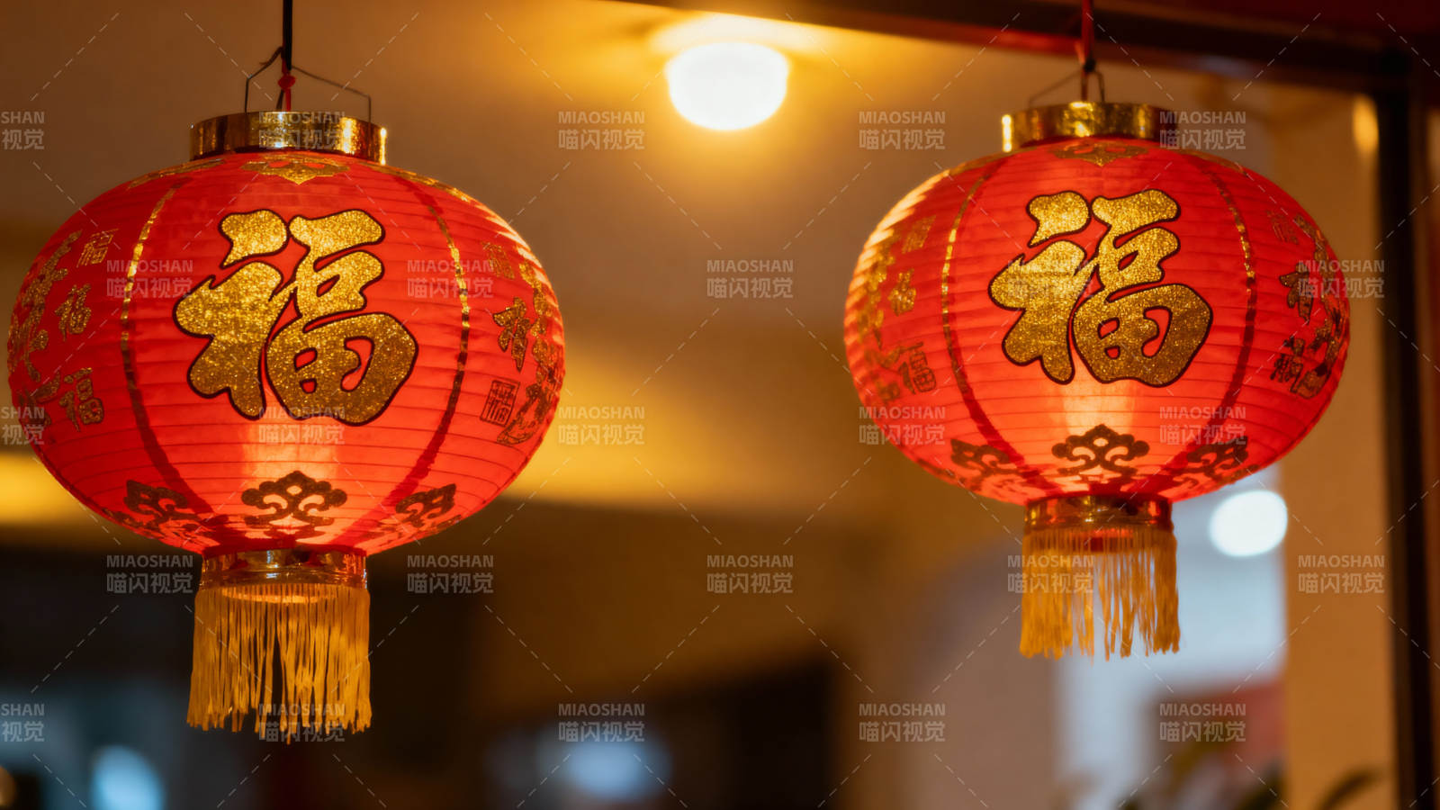 红灯笼迎新春图片