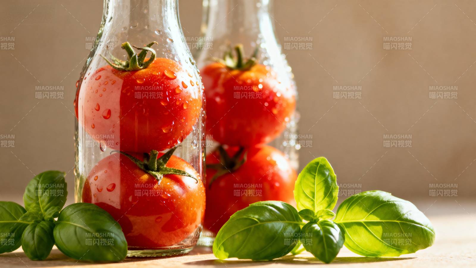 番茄与罗勒的清新组合图片