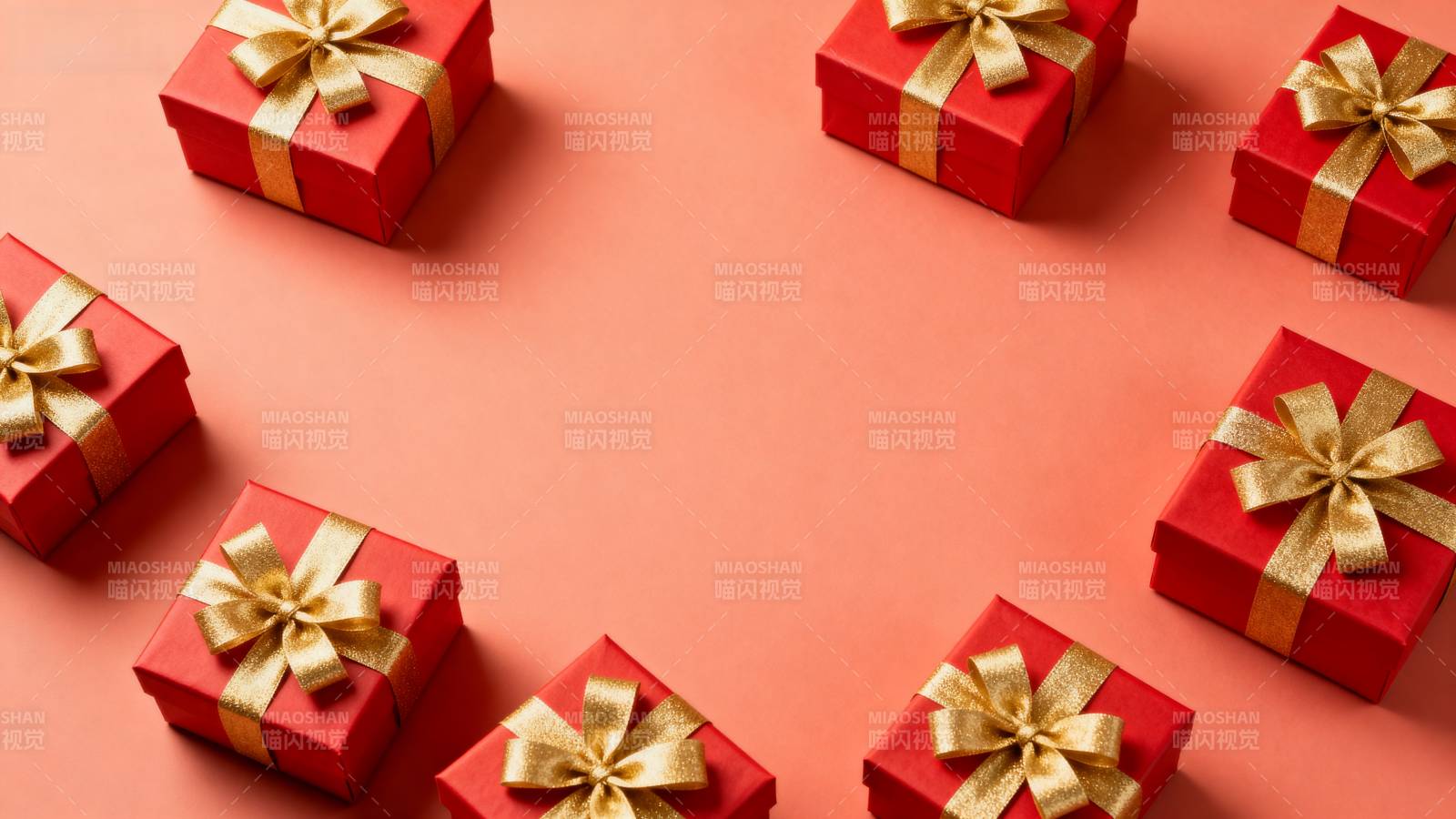 红色礼盒金丝带图片