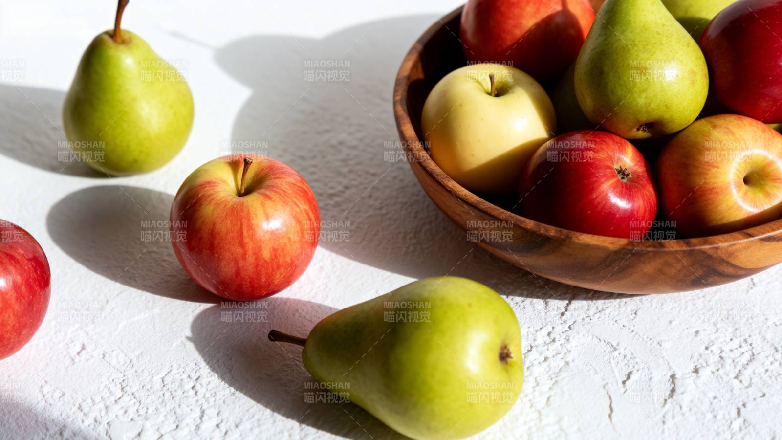 苹果梨子静物图图片