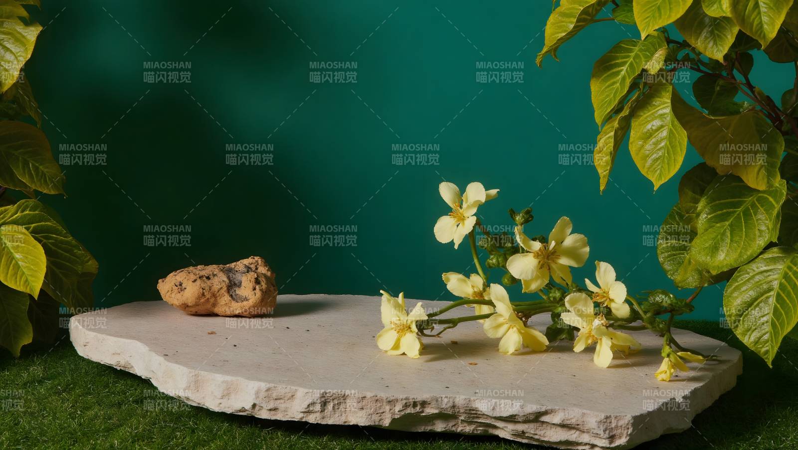 花石静谧图图片