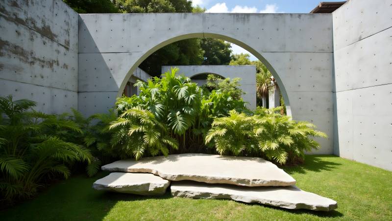 庭院绿植拱门景图片