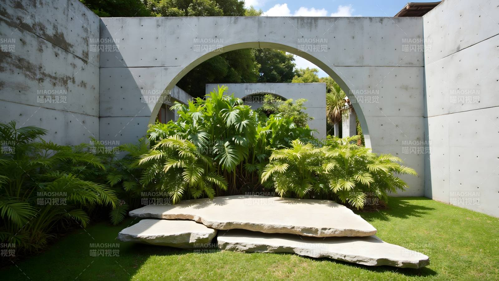 庭院绿植拱门景图片