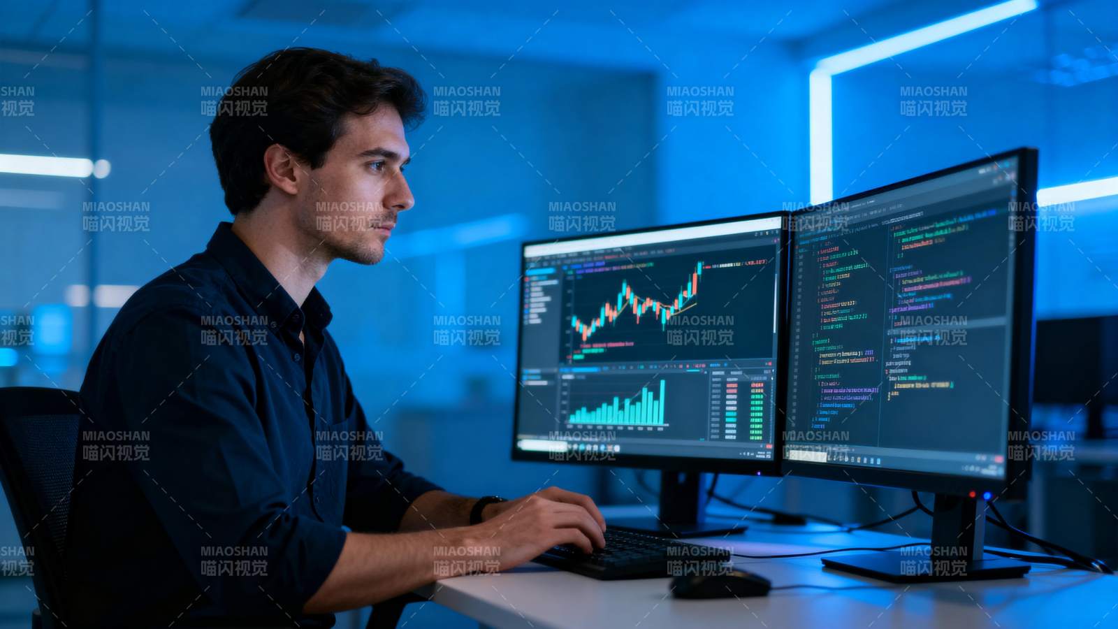 程序员专注工作图片