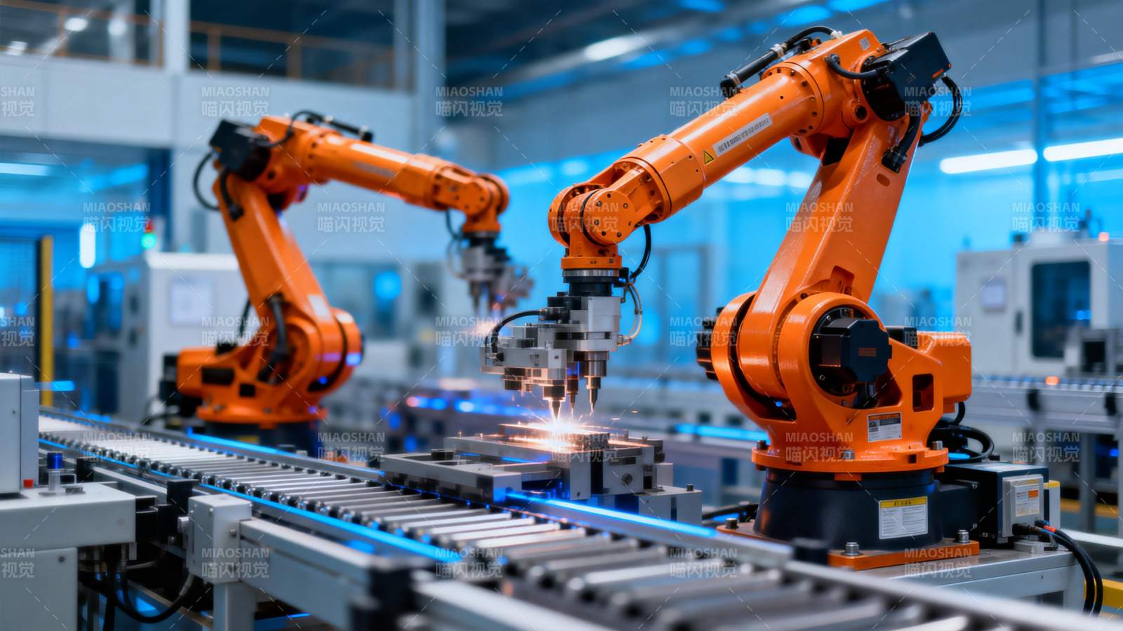 智能工厂机器人作业图片