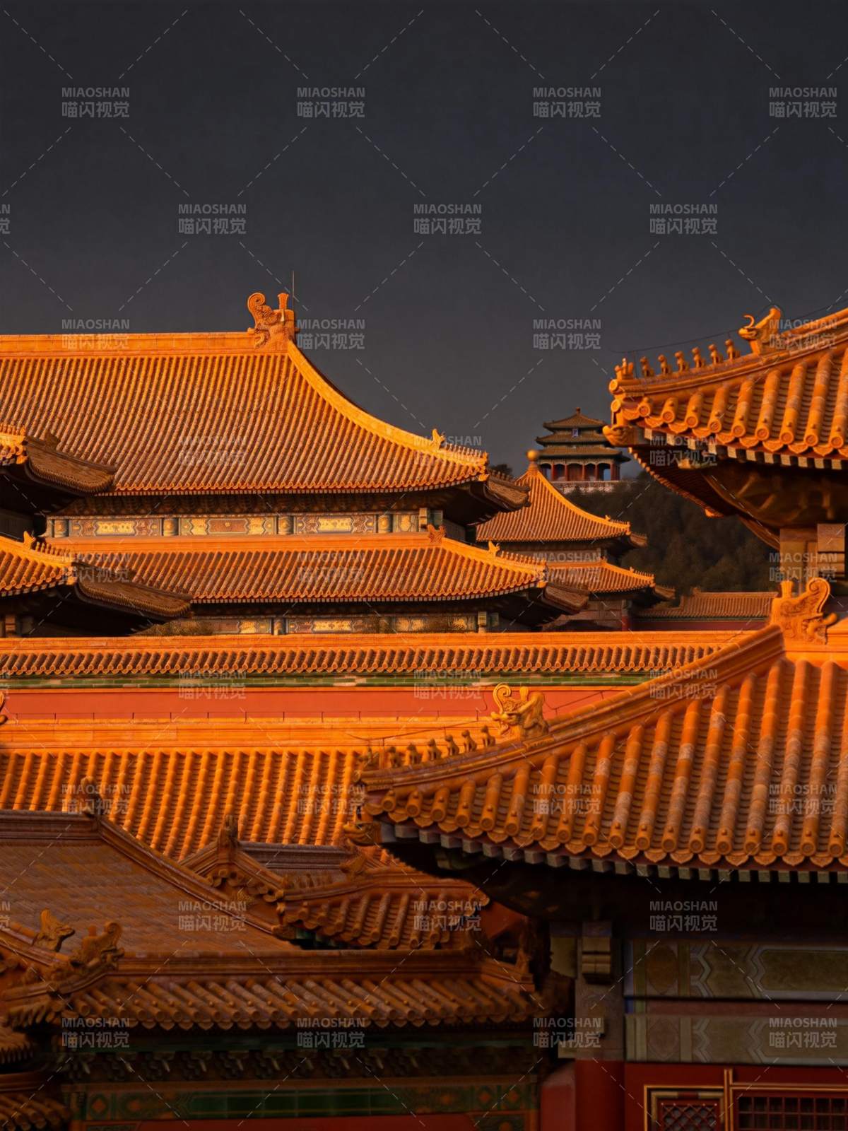 故宫黄昏美景图片