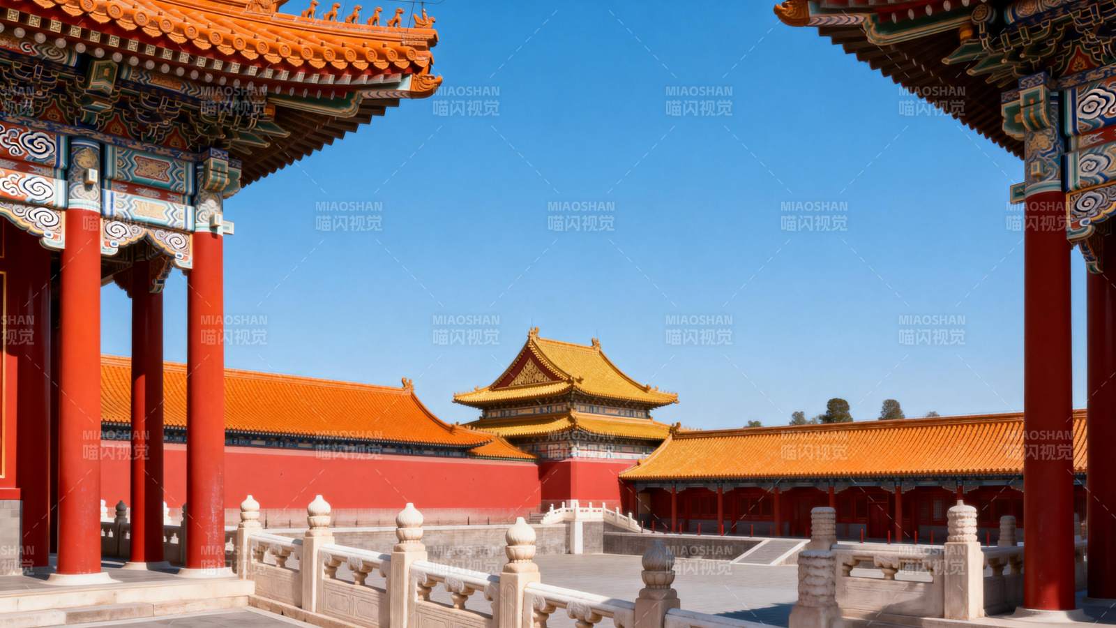 故宫红墙黄瓦图片