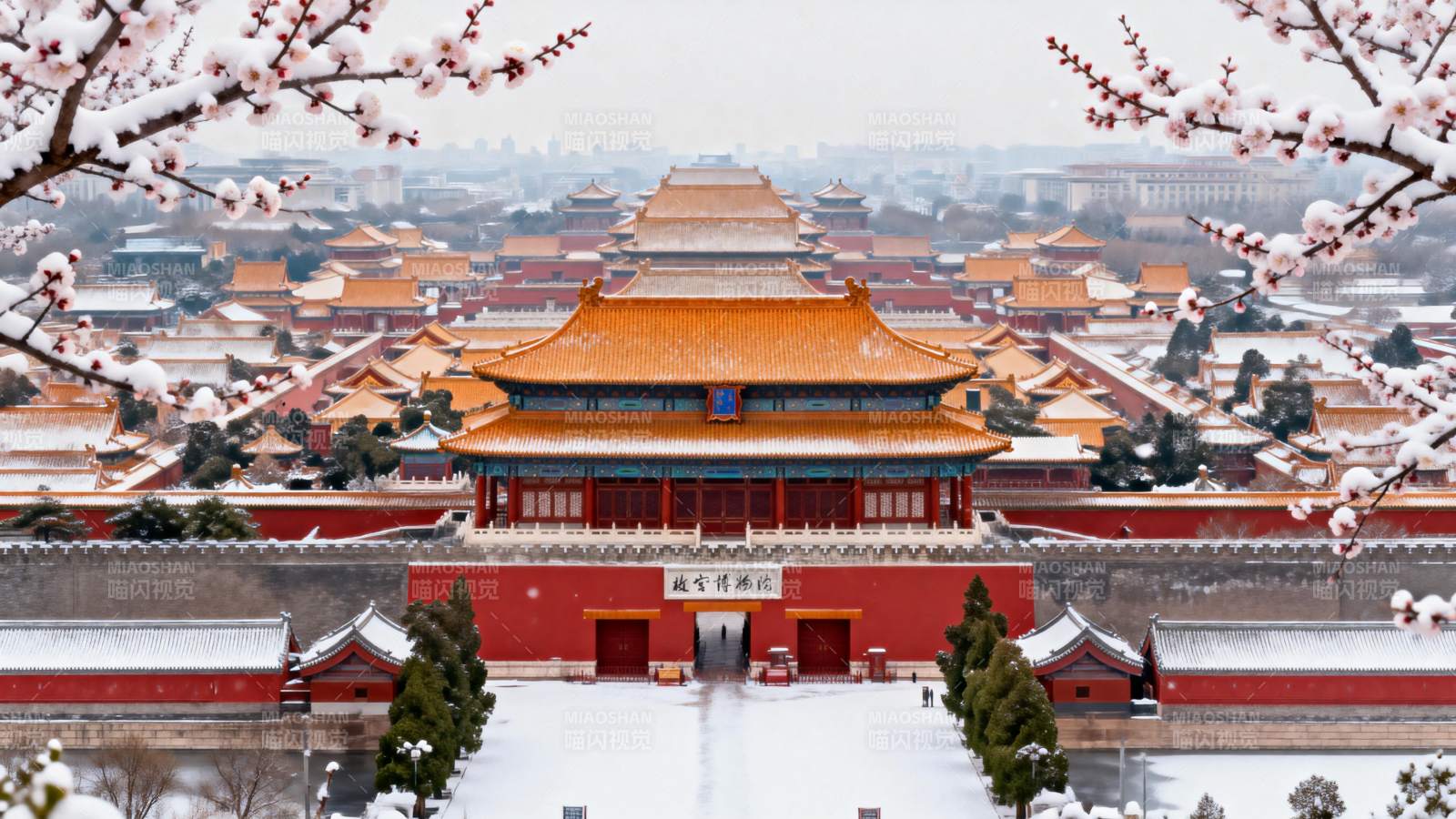 雪中故宫春景图片