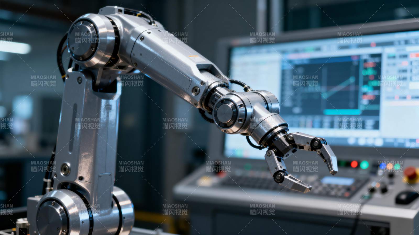 智能机械臂操作中图片
