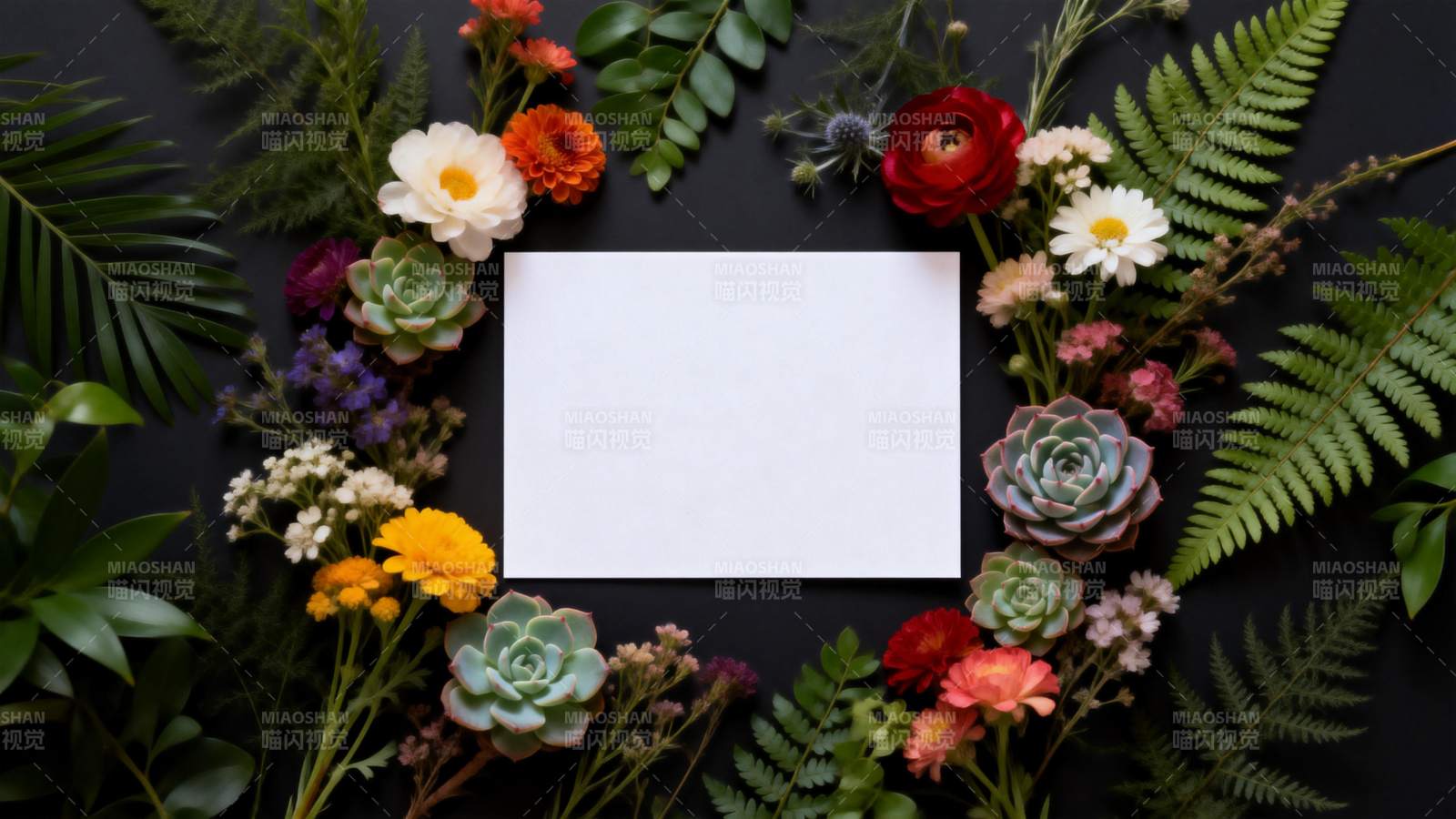 花环中的空白页图片