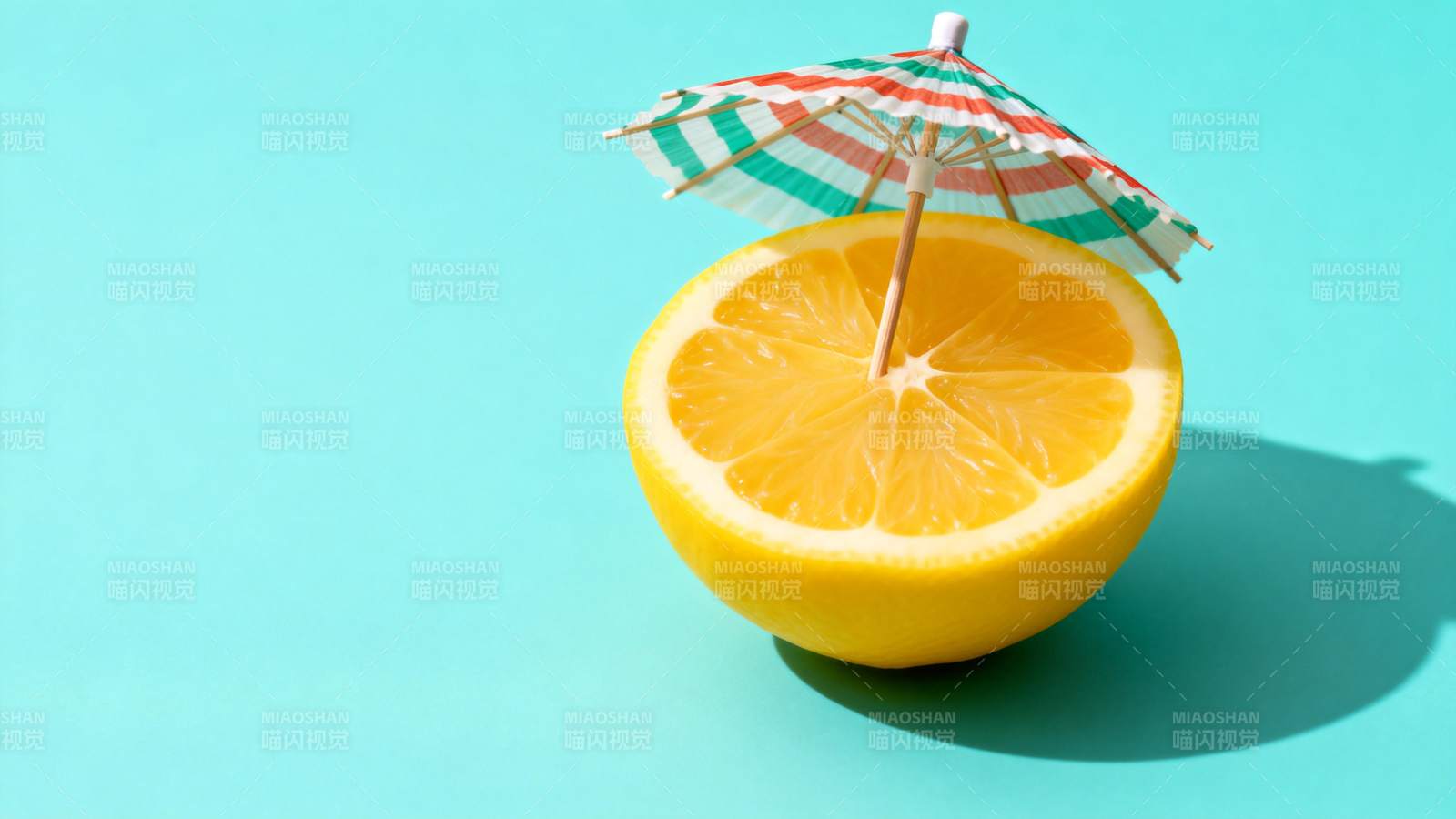 柠檬伞下清凉一夏图片