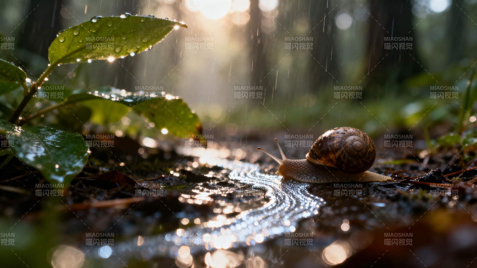 雨林中的蜗牛图片