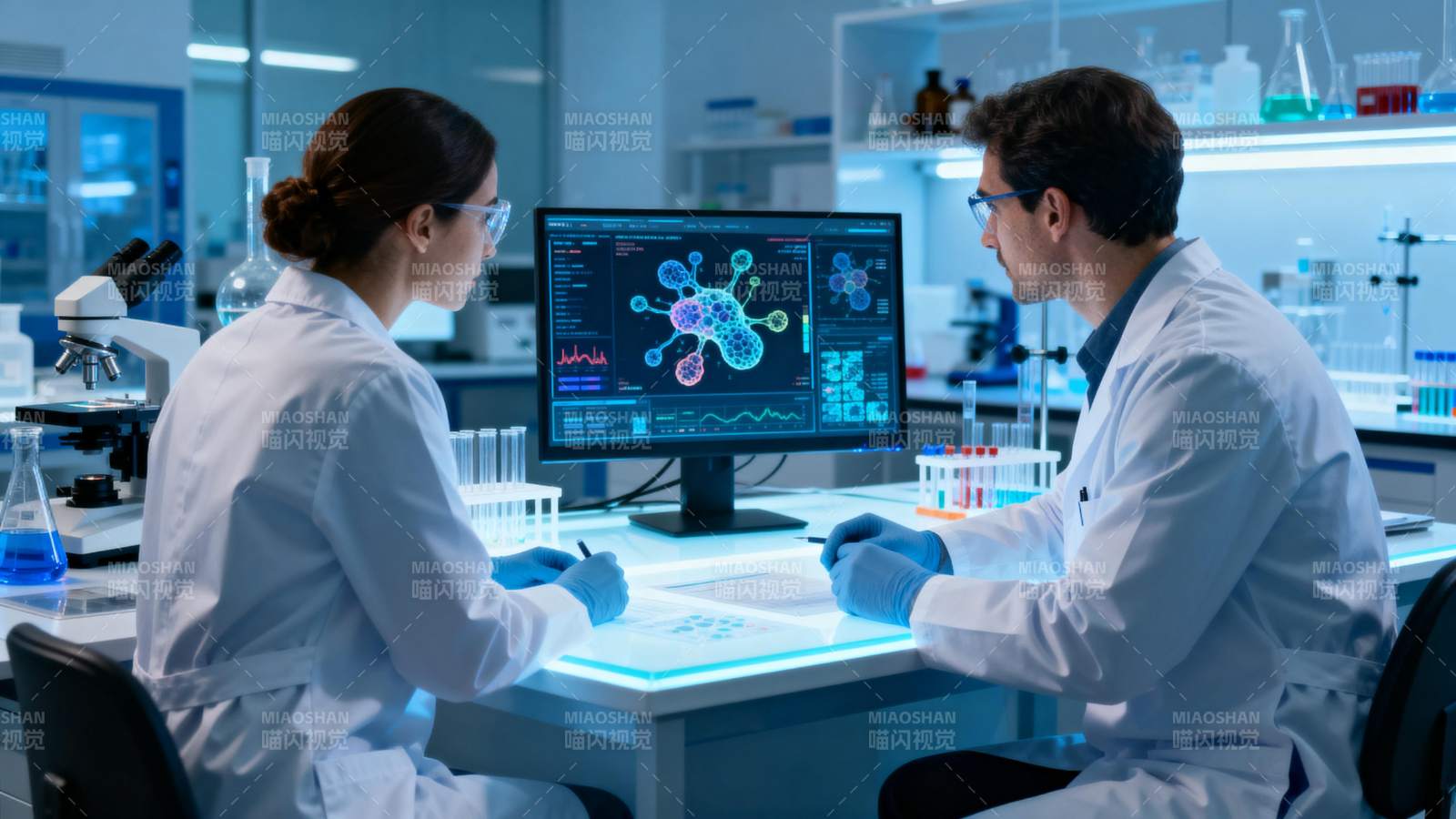 科研人员实验室分析图片