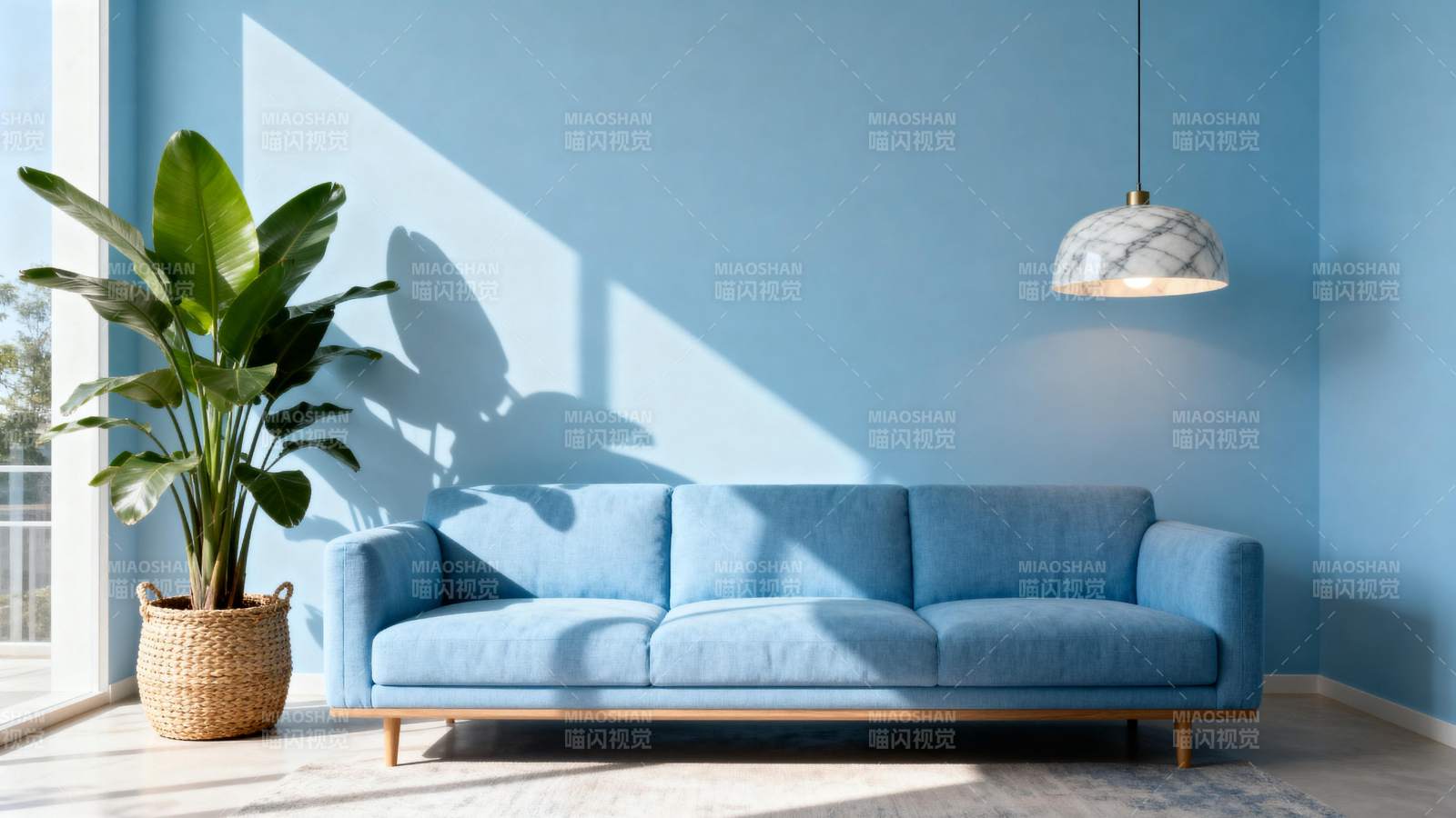 蓝调客厅静谧时光图片