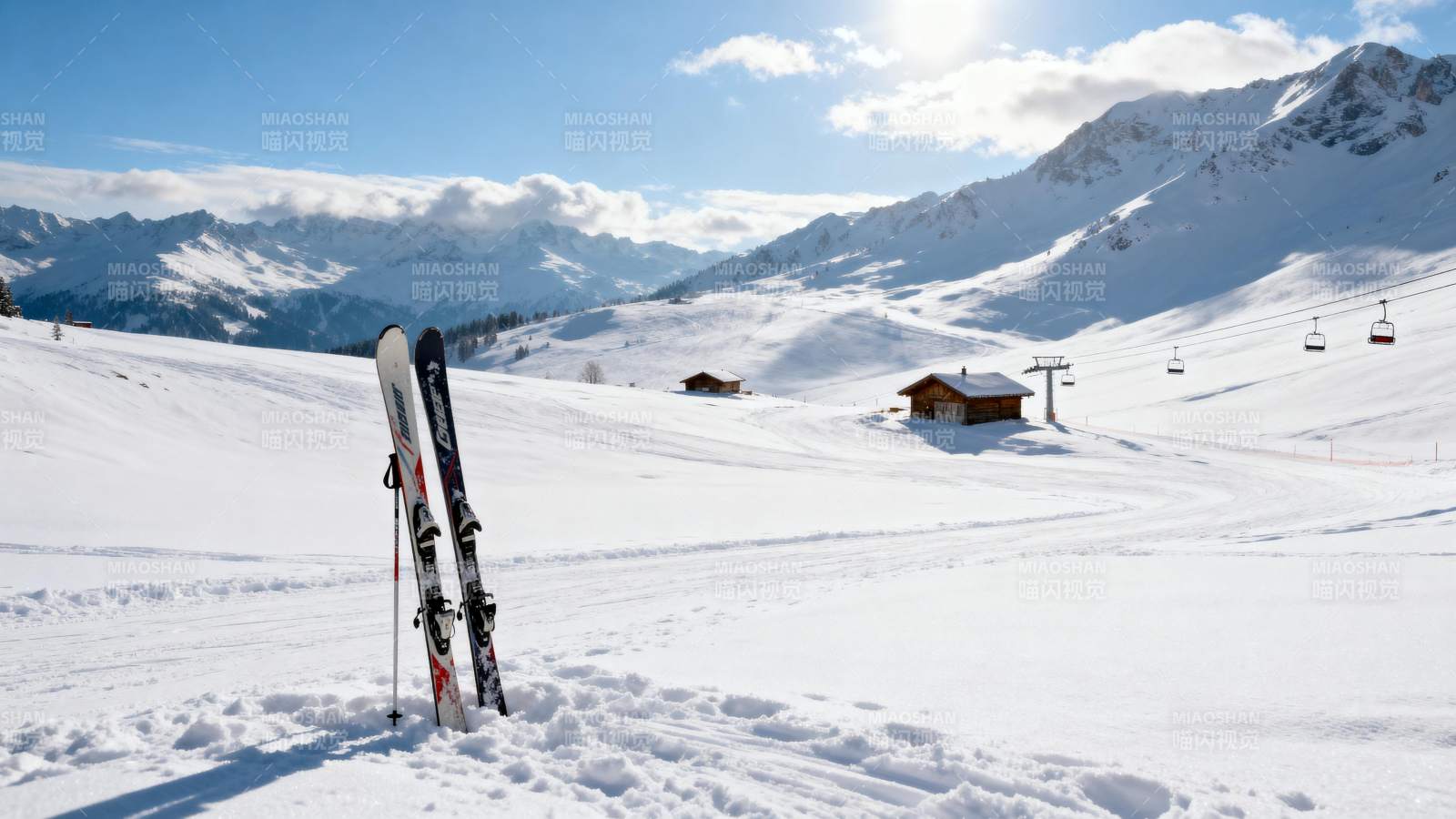 雪原滑雪胜地图片